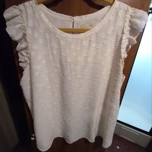 Loft baby doll top with cap sleeves